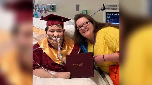 Teen with muscular dystrophy graduates high school from hospital bed days before death