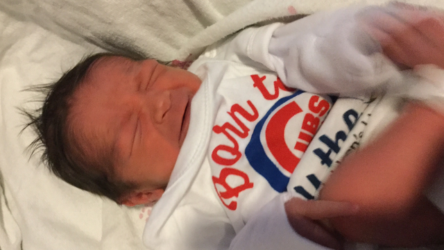 Newborns celebrate Cubs playoffs with special onesies