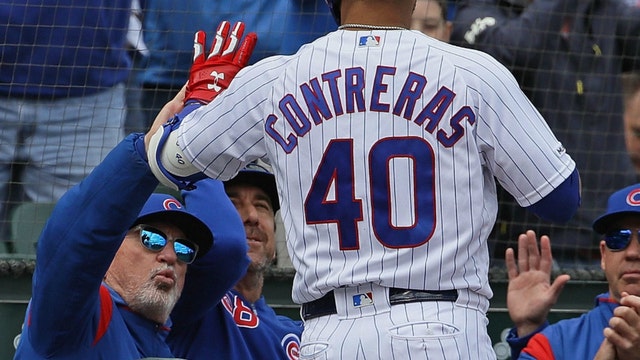 Hamels helps Cubs beat Trout-less Angels 5-1