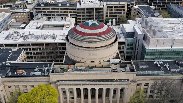 Students honor 'Avengers: Endgame' by turning MIT dome into Captain America shield