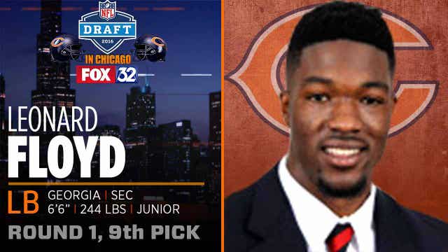 Bears trade up 2 spots, take LB Floyd with 9th pick in draft