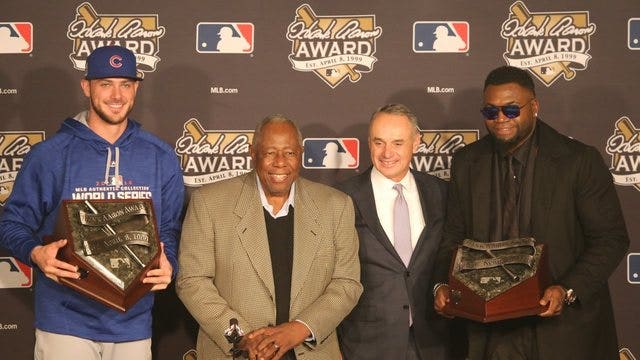 Bryant, Ortiz win Hank Aaron Award as top hitters in majors