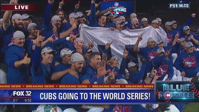 Cubs beat Dodgers 5-0 to reach 1st World Series since 1945