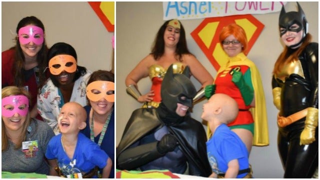 Superheroes surprise 5-year-old cancer patient in Athens