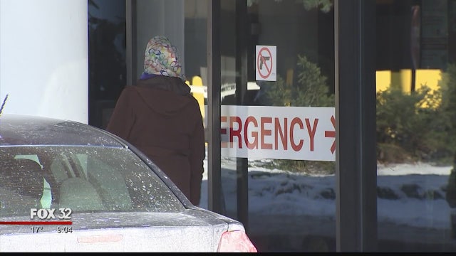 Chicago area hospitals overwhelmed with flu patients