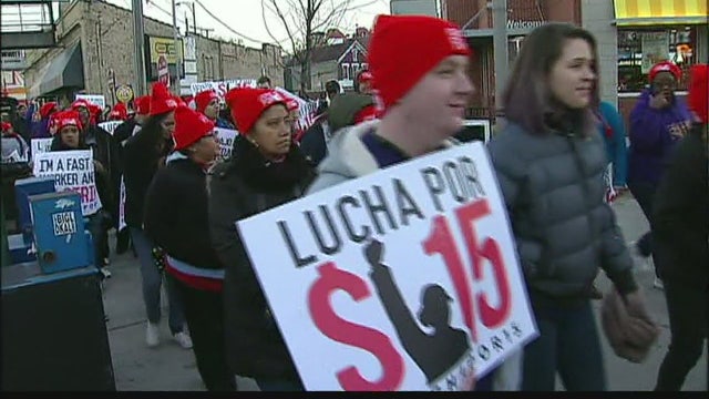 Fast food workers take to the streets in Fight for $15