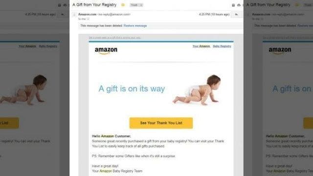 Oops! Amazon mistakenly sends out baby registry emails following glitch