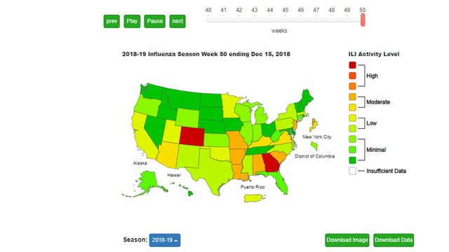 Widespread flu activity across the country