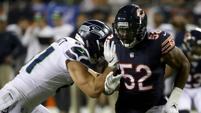 Bears' Khalil Mack practices but questionable for Patriots