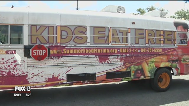 School bus delivers free meals to hundreds of children during spring break