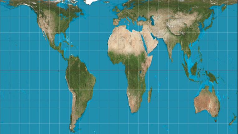 Gall-Peters projection map image courtesy of Wikipedia - By Strebe - Own work, CC BY-SA 3.0, commons.wikimedia.org