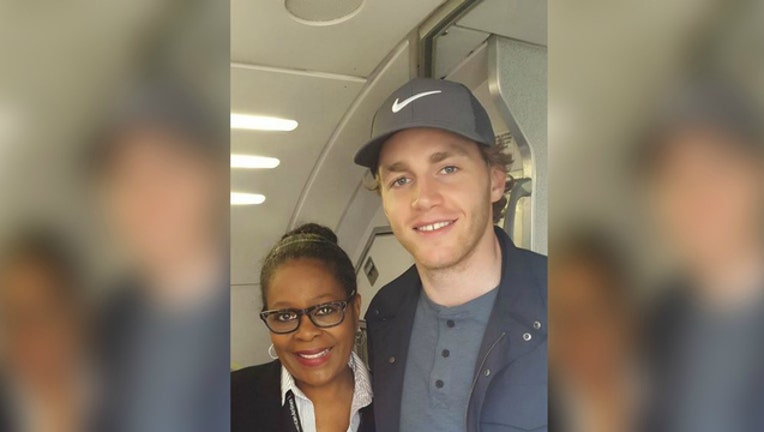Patrick Kane and American Airlines flight attendant Teri Truss