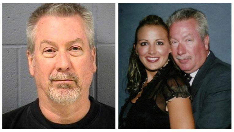 33b7b931-Drew Peterson mugshot and portrait of Drew and Stacy