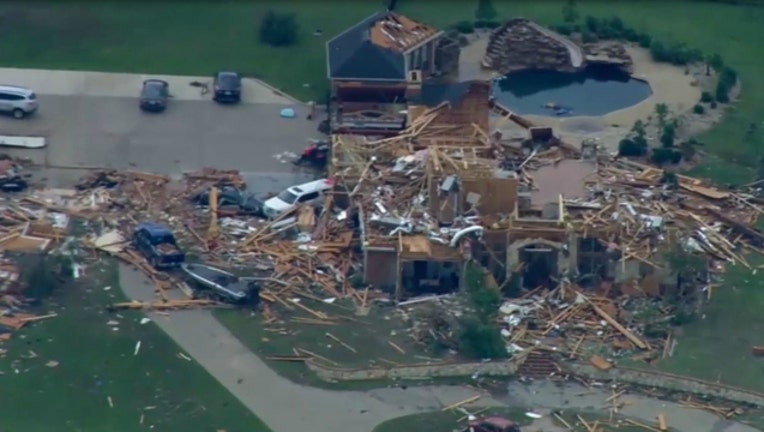 Tornadoes tore through Texas (image courtesy KDFW)