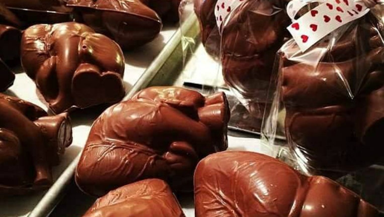 Chocolate hearts (image courtesy Sweet Jenny's Chocolate Shop)