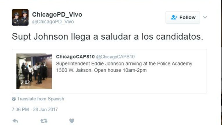 CPD's Spanish Twitter account