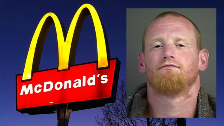 Jedediah Ezekiel Fulton is accused of damaging McDonald's golden arches