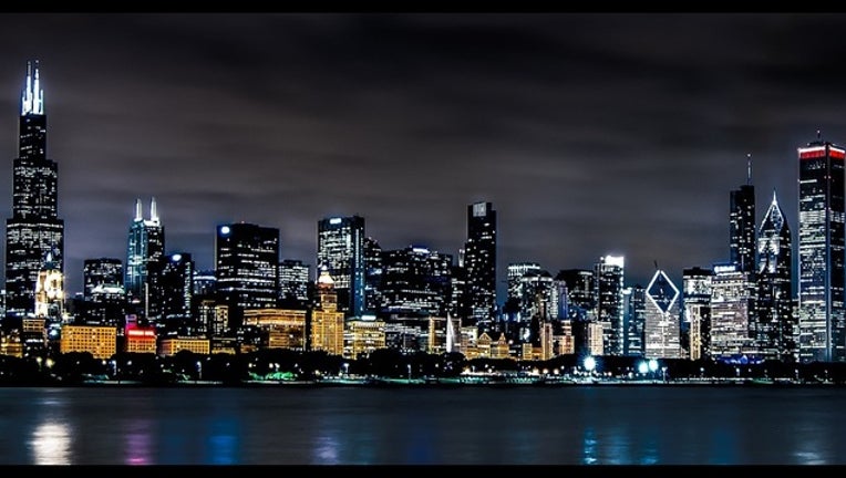 Chicago-skyline-night