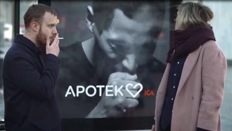 aa501f9c-This billboard has a smoke detector and the image starts coughing whenever a smoker is near (Courtesy Apotek Hjarat)
