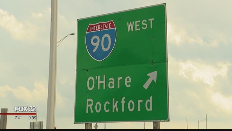 o'hare rockford 90 west chicago sign