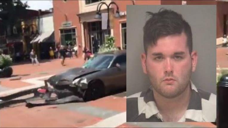 James Fields and the car he allegedly drove into protesters at a white nationalist rally