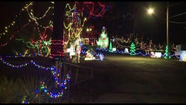 Holiday lights display in Alton Illinois