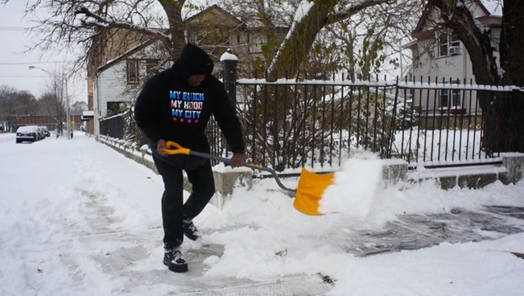 Volunteers spend their Sunday shoveling snow for strangers