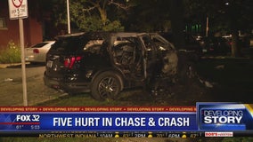 Stolen SUV crashed in Chicago Lawn, 5 injured