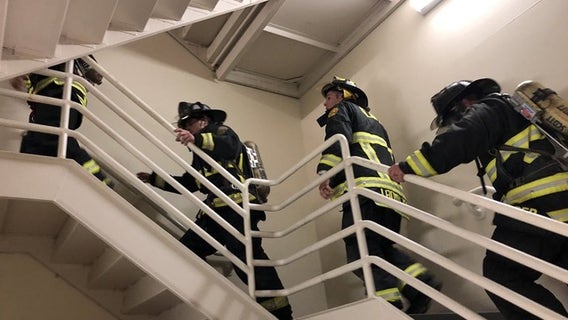 Firefighters climb 110 flights of stairs to honor those lost in the 9/11 attacks