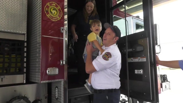 5-year-old boy with rare form of MD becomes Pinellas Park firefighter