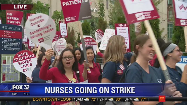 Nurses hold 1-day strike at University of Chicago hospital