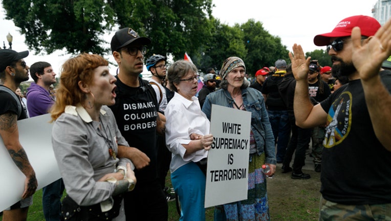 GETTY Protests in Portland, Oregon on August 17, 2019