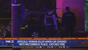 Person killed when vehicle crashes into McCormick Place, catches fire: officials