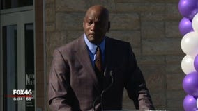 Michael Jordan, emotional, while opening medical clinic for low-income families