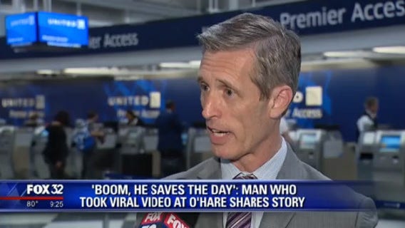 'Boom, he saves the day': Man who took viral video at O'Hare shares story