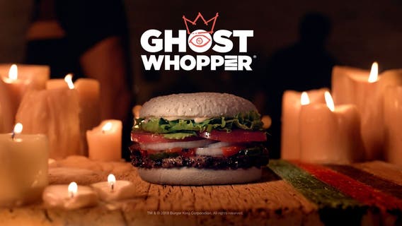 Burger King debuts 'Ghost Whopper' that has white buns infused with cheddar cheese