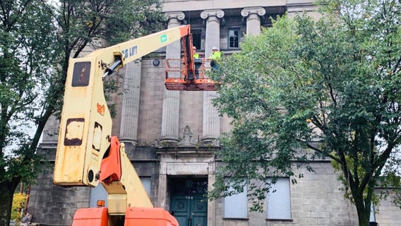Demolition of Aurora Masonic Temple begins