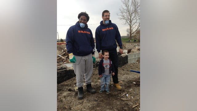 Chicago Bears players help with Fairdale tornado cleanup