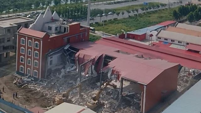 Chinese authorities raided church, forcibly removed members, moments before demolition