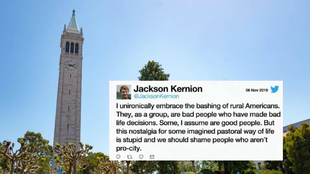 UC Berkeley instructor calls rural Americans 'bad people' who deserve 'uncomfortable' lives