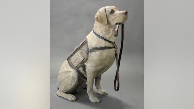 Life-size sculpture dedicated to President George H.W. Bush's service dog, Sully