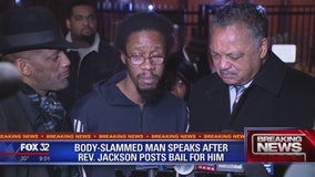 Man who was body slammed by Chicago cop bailed out of jail by Rev. Jackson