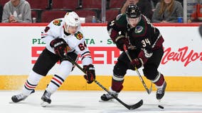 Keller scores twice, 1st-place Coyotes beat Blackhawks 5-2