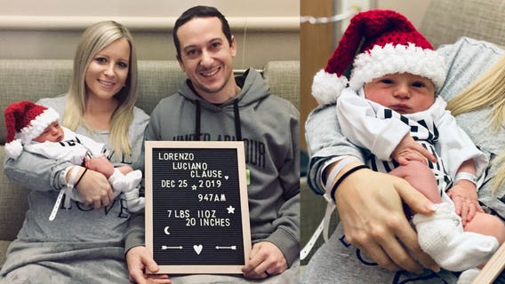 Mr. and Mrs. Clause welcome baby boy on Christmas Day