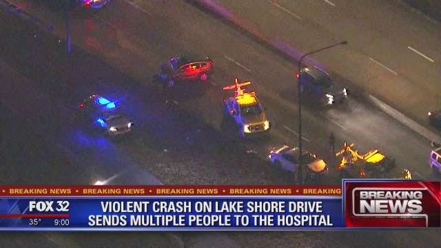3 children among 5 injured in Lake Shore Drive crash on South Side