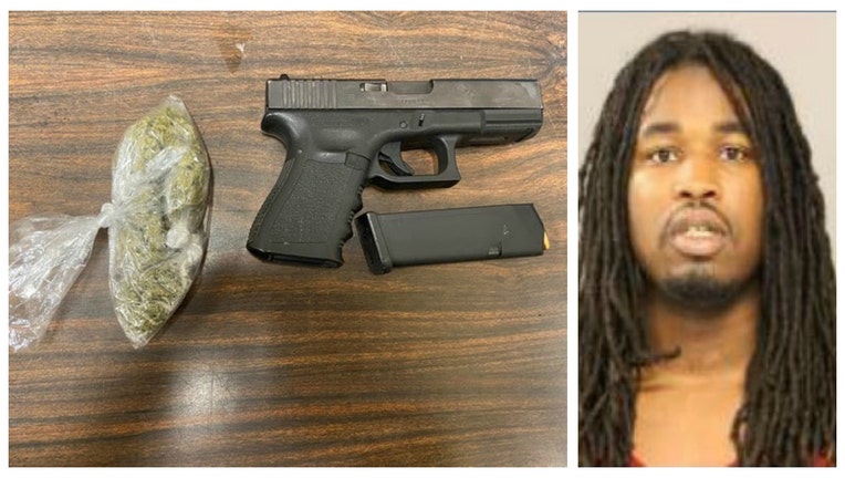 Varnell Dixon and the gun and marijuana police said they confiscated from him