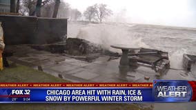 Pounding waves close section of South Shore Drive for hours