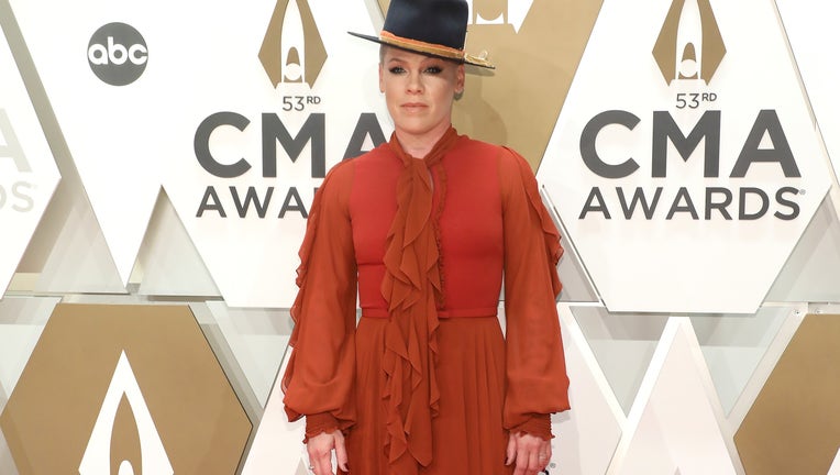 NASHVILLE, TENNESSEE - NOVEMBER 13: (FOR EDITORIAL USE ONLY) P!nk attends the 53nd annual CMA Awards at Bridgestone Arena on November 13, 2019 in Nashville, Tennessee. (Photo by Taylor Hill/Getty Images)