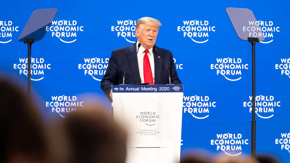 President Donald J. Trump delivers the opening remarks at the 50th Annual World Economic Forum meeting Tuesday, Jan. 21, 2020, at the Davos Congress Centre in Davos, Switzerland. (Official White House Photo by Shealah Craighead)