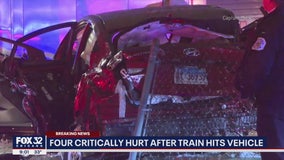 4 critically injured after Metra train hits vehicle in Scottsdale